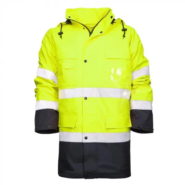 Jacheta gabena reflectorizanta cu gluga barbati, culoarea galben, 2 in 1 MAXWELL M, GALBEN FLUO