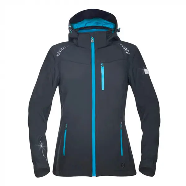 Jacheta softshell pentru femei neagra, culoarea negru, Ardon FLORET XS, NEGRU-TURCOAZ