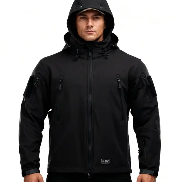 Jacheta tactica M-TAC Softshell cu mesada 2in1 - NEGRU / 3XL