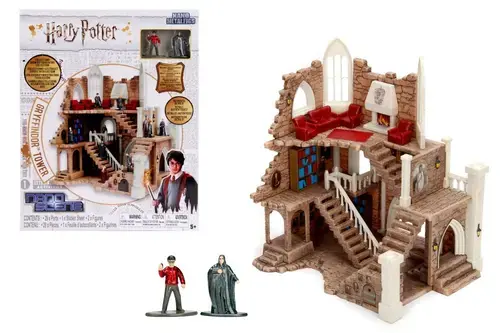 Jada Toys Harry Potter Gryffindor Tower Playset + 2 Metal Figurines, 4 Cm