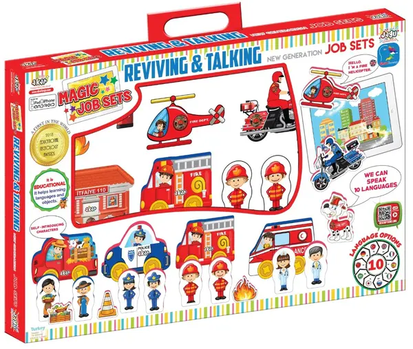 Jagu Talking Toy Set - Stația de pompieri, 17 piese