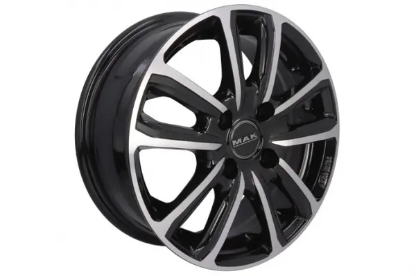 Janta aluminiu 6x15, 4x108, CH 63,4, ET: 38; potrivit FORD B-MAX, COUGAR, ECOSPORT, ESCORT CLASSIC, ESCORT V 07.90- MAK Magma Black Mirror
