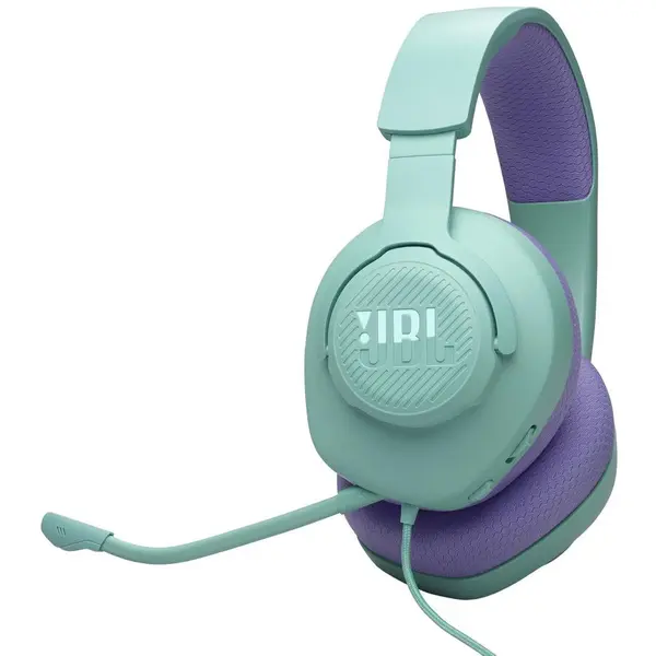 JBL Casti gaming Over-Ear JBL Quantum 100M2, cu fir, microfon detasabil, Jack 3.5mm, Turcoaz