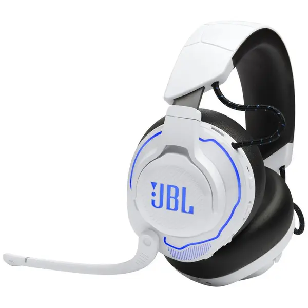 JBL Casti Gaming Wireless JBL Quantum 910P, JBLQ910PWLWHTBLU, Active Noise Cancelling, Wireless, 39h autonomie, Alb