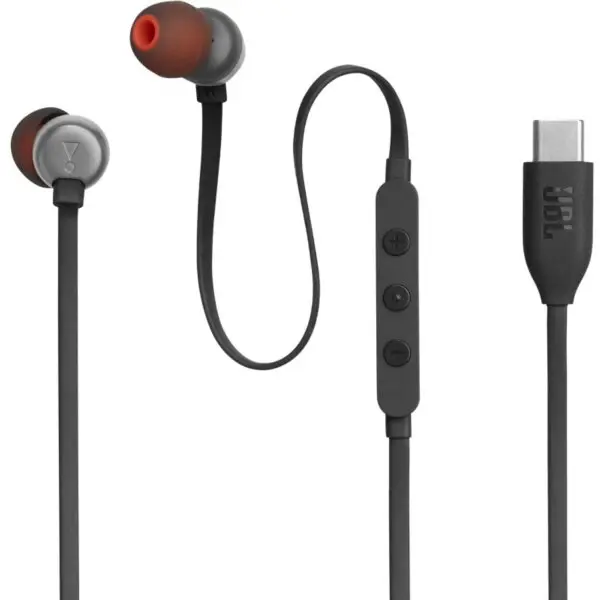 JBL Casti In-Ear cu fir JBL Tune 310C, Pure Bass, Hi-Res, USB-C, Negru