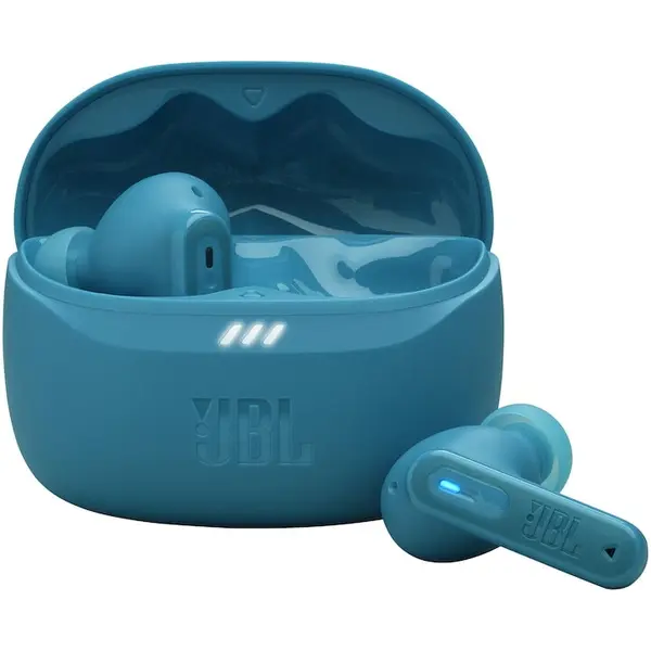 JBL Casti In-Ear JBL Tune Beam 2, True Wireless, Bluetooth, ANC, Autonomie 48 ore, IP54, Spatial Sound, Multi-point, Turcoaz