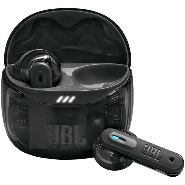 JBL Casti In-Ear JBL Tune Flex 2, True Wireless, Bluetooth, ANC, Autonomie 48 ore, IP54, Spatial Sound, Multi-point, Negru Ghost