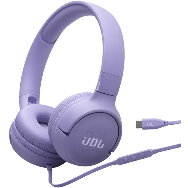 JBL Casti JBL Tune 520C, Cu fir, On-ear, Microfon, USB-C, Mov