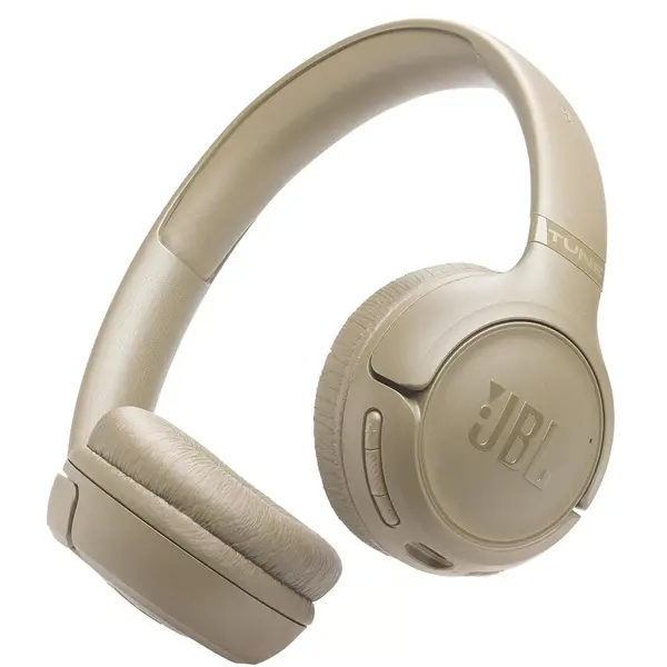 JBL Casti On-Ear JBL Tune 530BT, Wireless, Bluetooth 6.0, 2 microfoane, Multipoint, Autonomie 76 ore, Bej