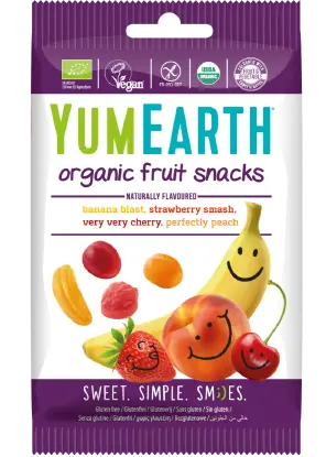 Jeleuri de fructe bio fara gluten si fara gelatina, 50g, Yumearth