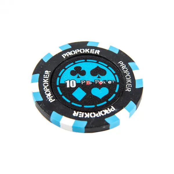 Jeton Pro Poker - Clay - 14g - Culoare Albastru, inscriptionat 10