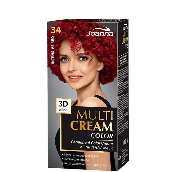 Joanna Multi Cream Permanent Color Cream Hair Dye - 34 Intensive Red