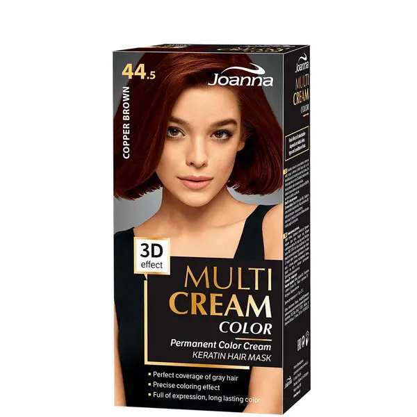 Joanna Multi Cream Permanent Color Cream Hair Dye - 44.5 Copper Brown