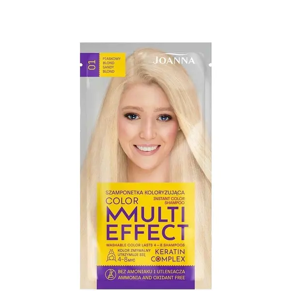 Joanna Multi Effect Instant Hair Color Shampoo 35g - 01 Sandy Blond
