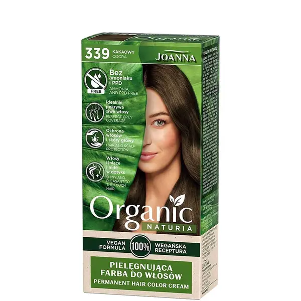 Joanna Naturia Organic Vegan Ammonia Free Permanent Hair Color Cream - 339 Cocoa