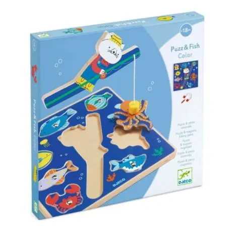 Joc 2 în 1 puzzle si pescuit magnetic, Djeco