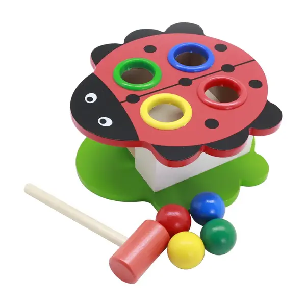 Joc Buburuza cu bilele - Banc din lemn educativ ZukiToys.ro