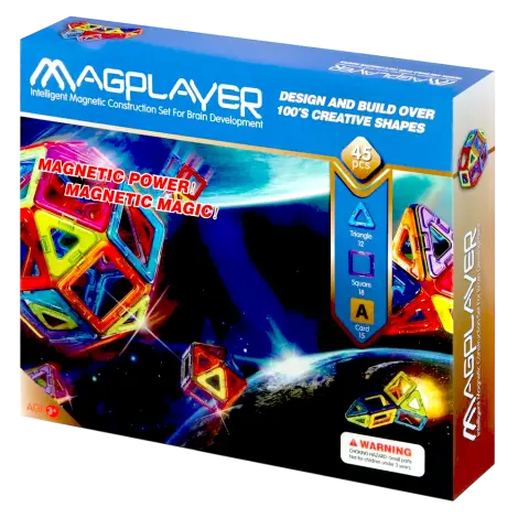Joc de constructie magnetic - 45 piese