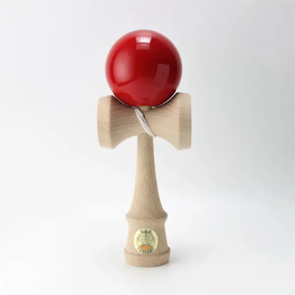 Joc de indemanare din lemn Kendama Ozora, 18 cm - Rosu