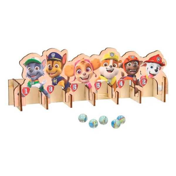 Joc de lemn Paw Patrol cu bile de sticla