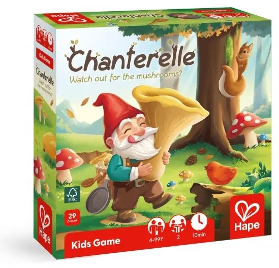 Joc de masă din lemn Hape Chanterelle - Atenție la ciuperci, 29 piese