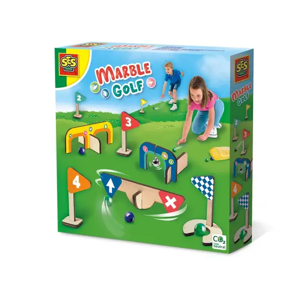 Joc de petrecere copii - Minigolf din lemn cu accesorii incluse