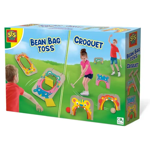 Joc de petrecere - Crochet si arunca saci 2 in 1, 4-8 ani