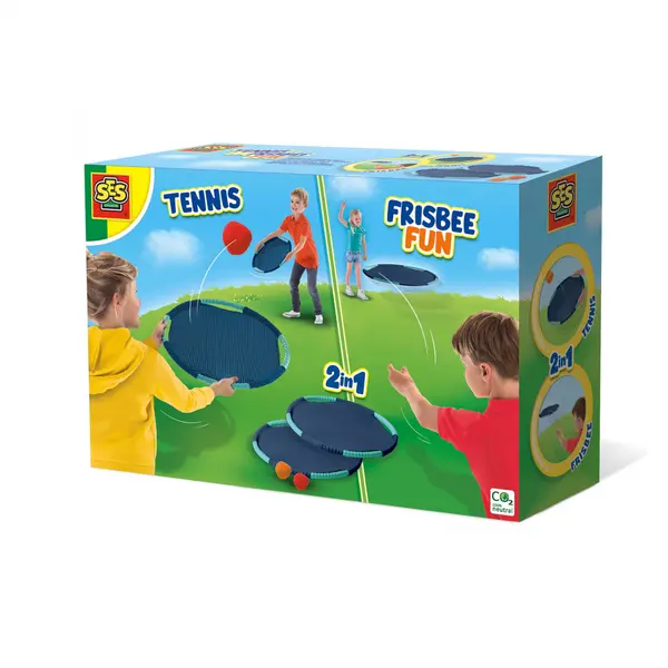 Joc de petrecere exterior copii 2 in 1 - Tenis si frisbee