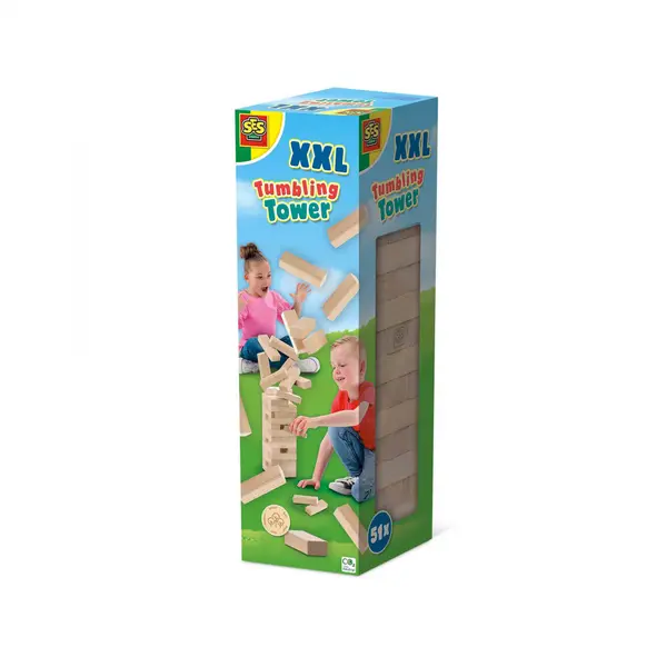Joc de petrecere - Turn de echilibru XXL cu 51 blocuri din lemn