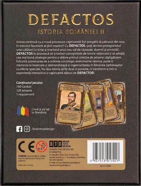 Joc de societate - Defactos - Istoria Romaniei II | Brand Toys Desing
