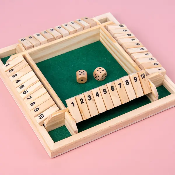 Joc de societate din lemn - Shut the Box - lemn natural