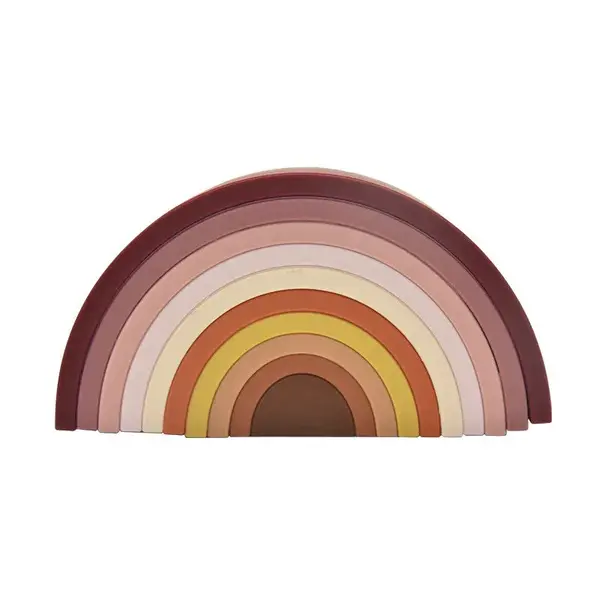 Joc de stivuire, Curcubeu - Blush, 0 luni+, silicon - Blush