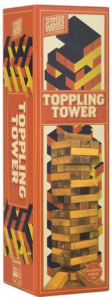 Joc din lemn Profesor Puzzle - Turnul de echilibru, 54 piese