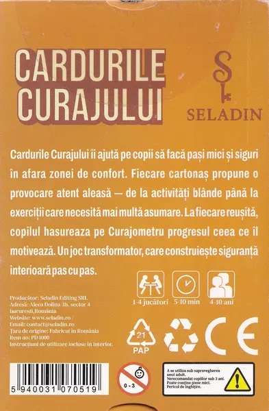 Joc educativ - Cardurile curajului | Seladin