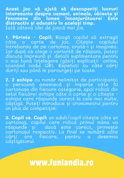 Joc educativ - Cine? Ce? Cum? | Funlandia