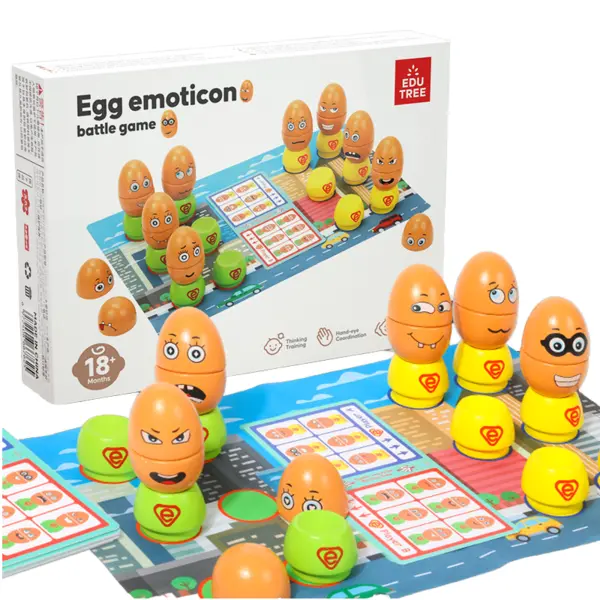 Joc educativ de asociere - Expresii faciale Ouale cu emoticoane