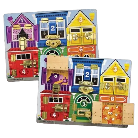 Joc Educativ Din Lemn Cu Incuietori - Incuie Si Descuie, 3 Ani, Melissa&Doug 3785