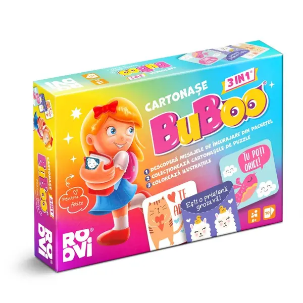 Joc Educativ, Roovi, Cartonase Buboo 3 in 1, pentru Fetite