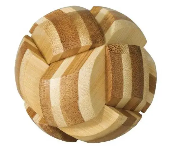 Joc logic IQ din lemn bambus Ball 9 cm