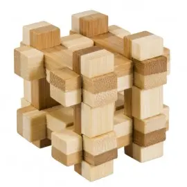 Joc logic IQ din lemn bambus în cutie metalică-11