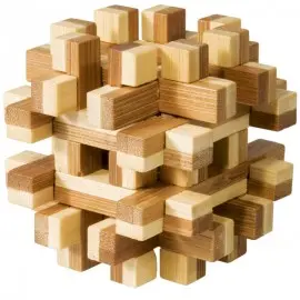Joc logic IQ din lemn bambus Magic blocks puzzle 3d