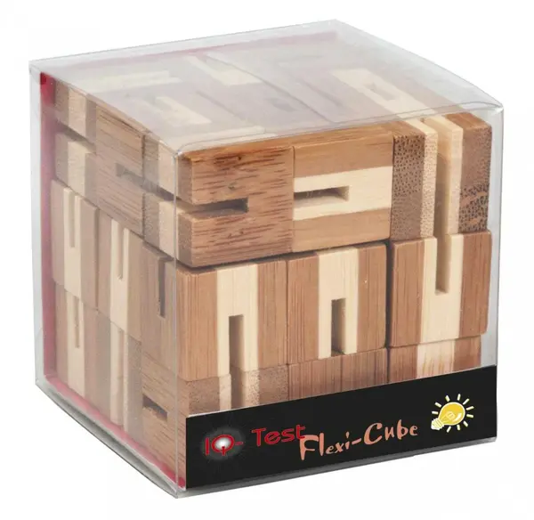 Joc logic puzzle 3D din bambus Flexi-cub 6 cm