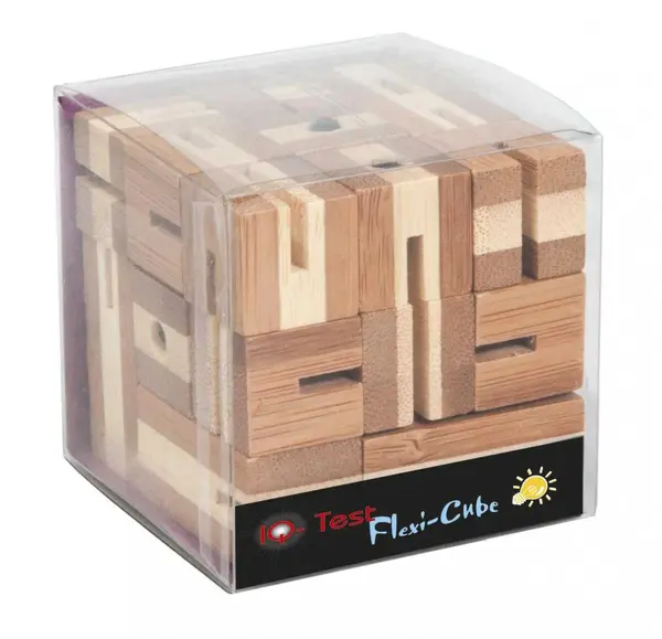 Joc logic puzzle 3D din bambus Flexi-cub 6 cm