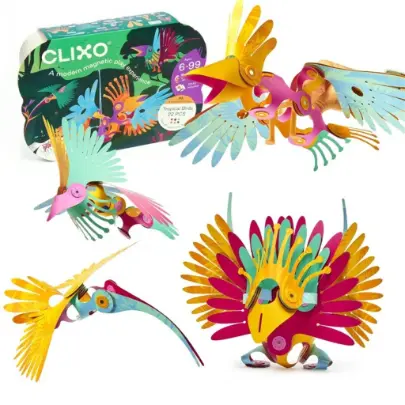 Joc magnetic de constructie - Pasari Tropicale | Clixo