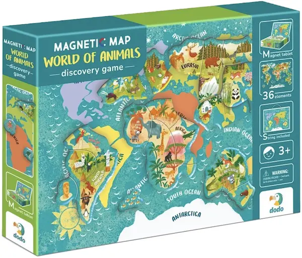 Joc magnetic pentru copii Dodo - World of Animals, 36 piese