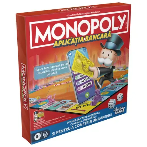 Joc Monopoly - Aplicatia bancara, 2-6 jucatori, +8 ani, lb. romana
