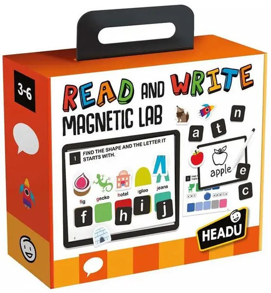Joc pentru copii Headu - Citește și scrie, Laborator magnetic (limba engleză)
