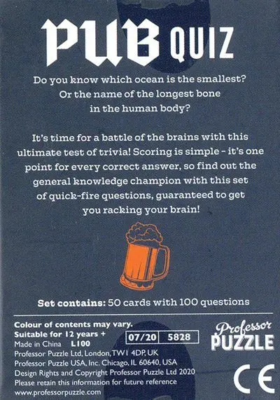 Joc - Pocket Pub Quiz | Professor Puzzle