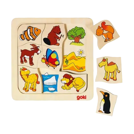 Joc puzzle de asociere Casutele animalelor 2