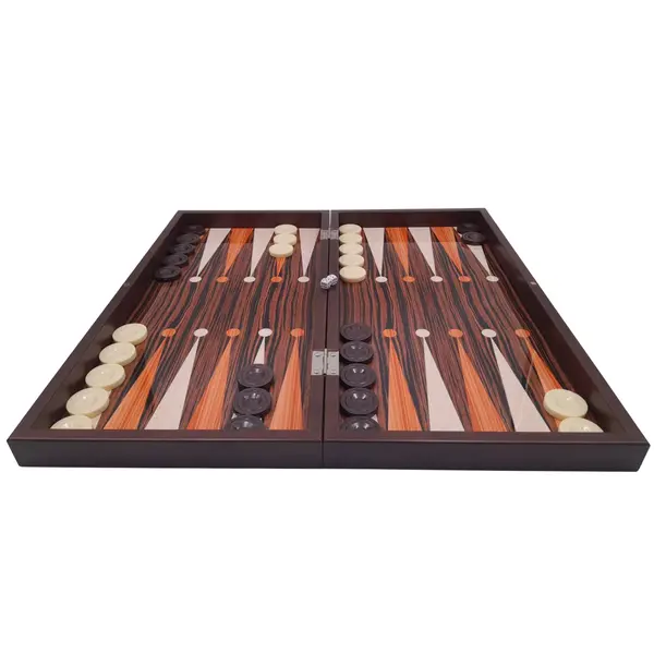 Joc table si dame DEPOX , Backgammon Expert, lemn lucios, inchidere magnetica, 48 cm, maro
